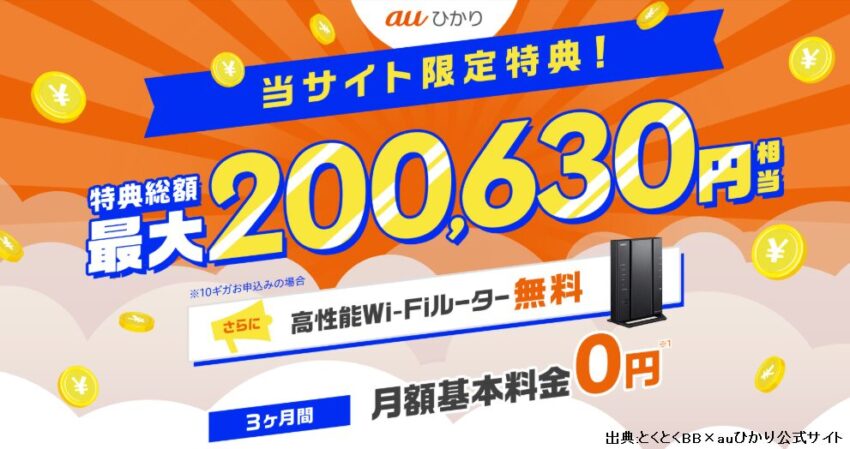 GMOとくとくBB×auひかりのキャンペーン