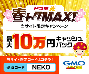 ドコモ光×GMOとくとくBBは最大10ギガの当サイト特別キャンペーンは最大10万円キャッシュバック
